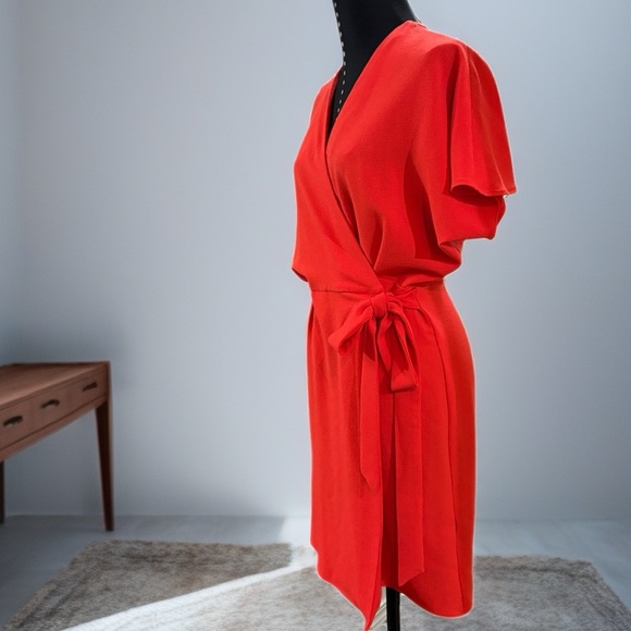 Topshop Vibrant Red Wrap Dress - Picture 4 of 6